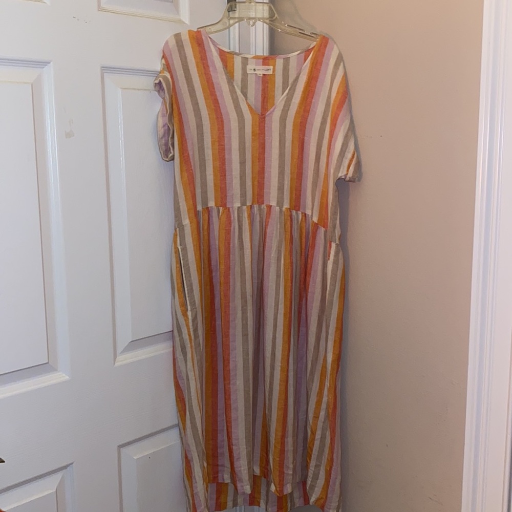 NWOT Lou & Grey Striped Linen Pocket Dress | LOFT - Picture 4 of 6